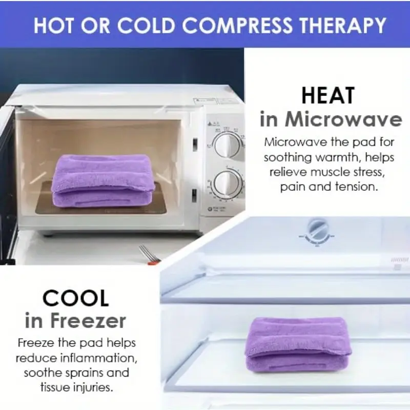 microwave heating pad 8 x 18 microwavable heat pads for neck shoulder back knee period rice heat pack hot cold compress reusable portable purple, hot compress for , ergonomic support, , microwavable material, durable fabric, therapeutic pad tool, hot compress device, women , discomfort Product details 5