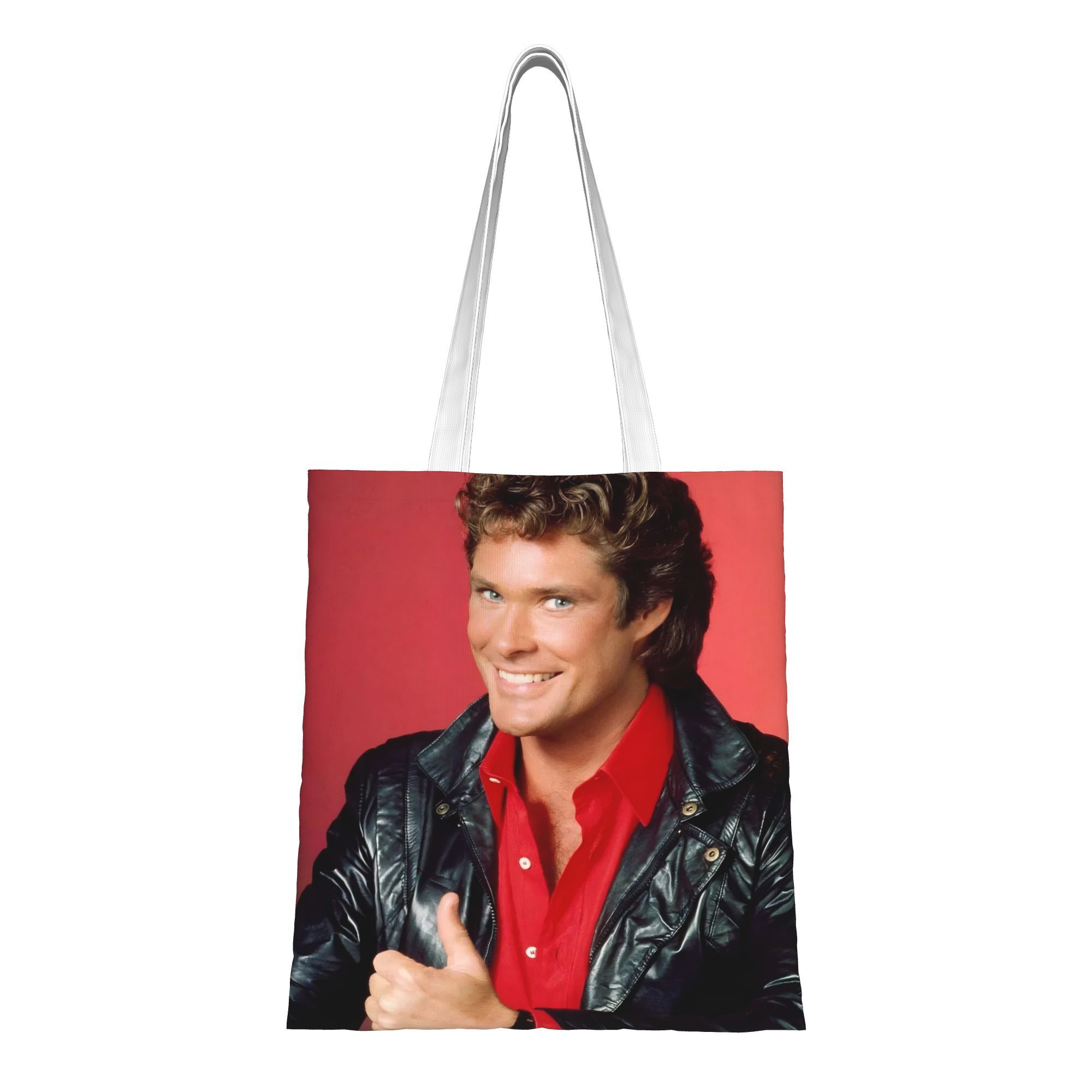 TEMU David Hasselhoff, Lightweight Foldable Shopping Bag, Reusable Grocery Travel Cosmetic Organizer, Multifunctional Handbag, Suitable For Daily Use