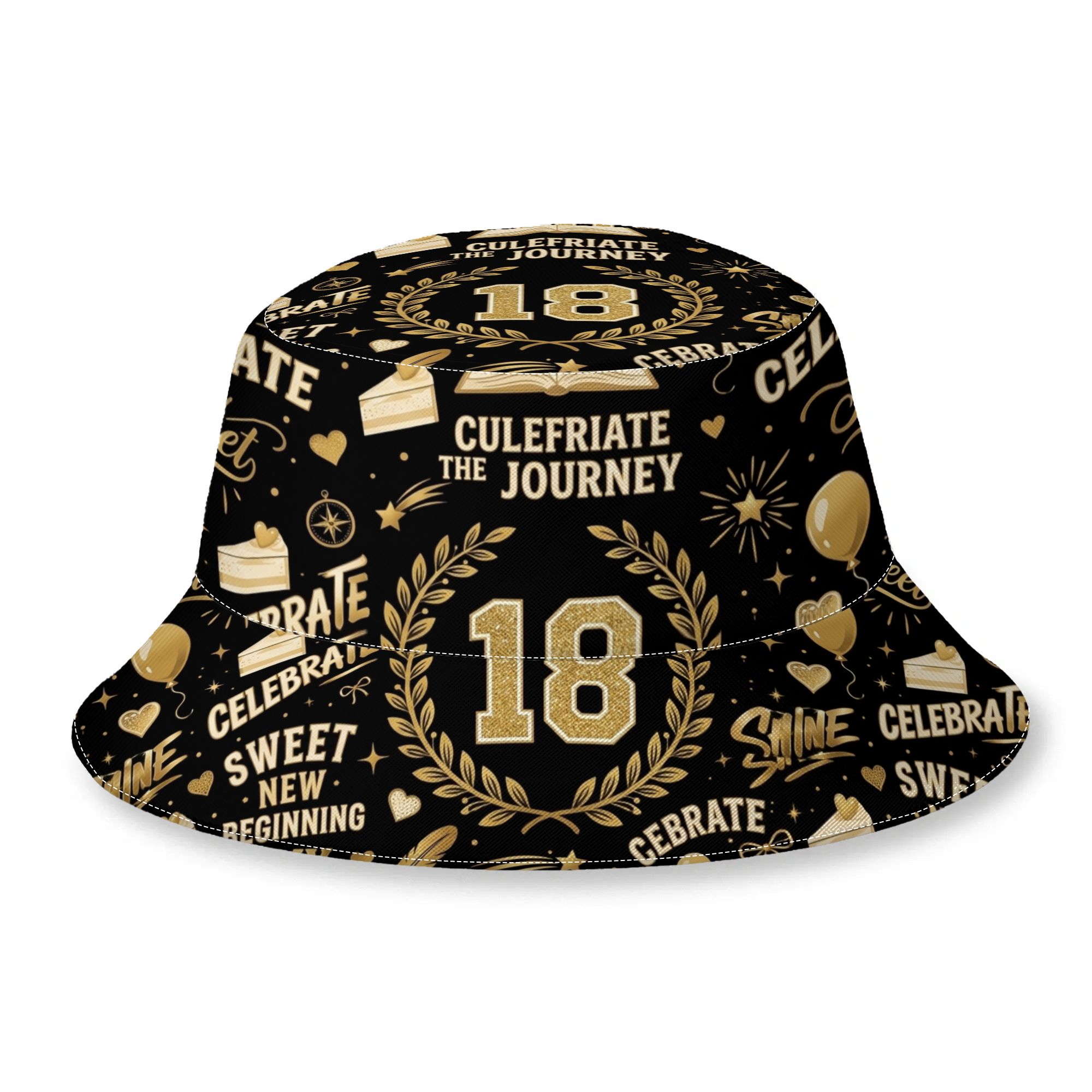 TEMU 1pc 1pcs 18th Birthday Bucket Hat For - Sporty Number 18, 18th Birthday Gift, Unisex For,, Celebration - Comfortable For 18 Year Olds, Fashion