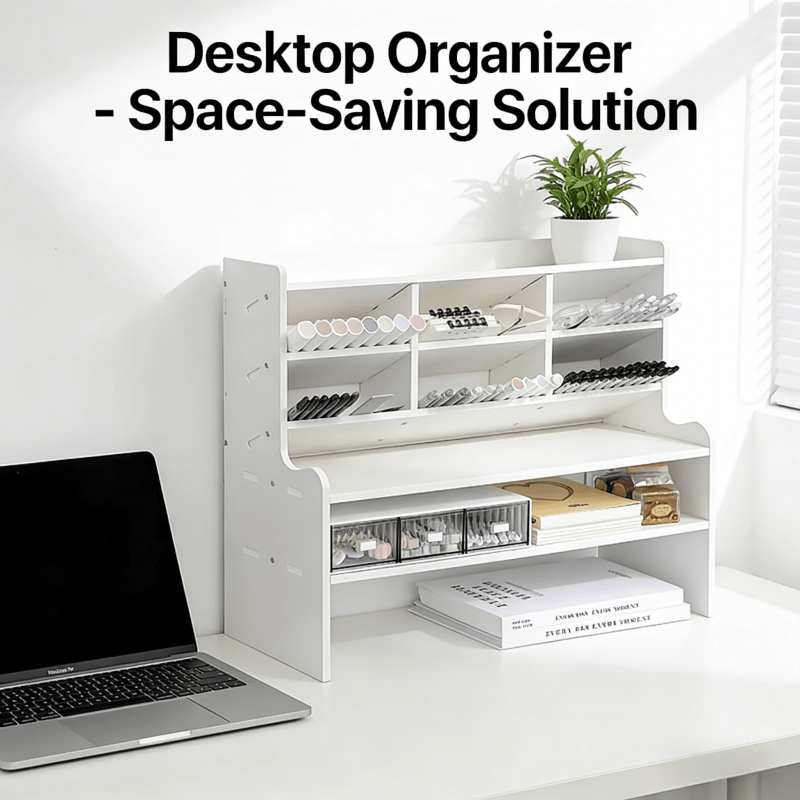 Desktop Storage Box, Multi-Tiered Desktop Shelf, Requires Manual Assembly, Suitable for Stationery, Cosmetics, Office Supplies | Space-Saving Partitioned Storage Box, a Great Valentine'S Day Gift Choice for Family Or Girlfriend