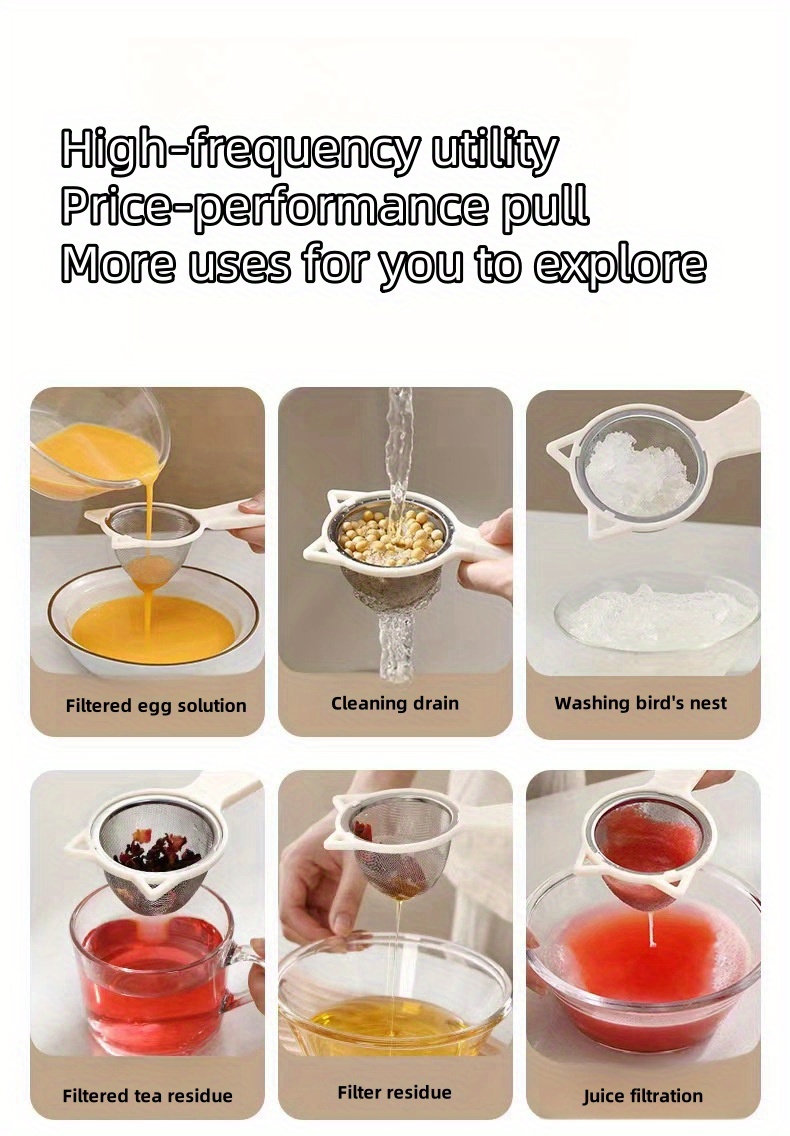 versatile stainless steel fine mesh strainer   coffee tea flour sifting more   gadget for cooking and food prep Product details 3
