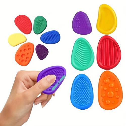 a set of 12 silicone stones designed to stress ideal for adults tactile tools help anxiety with their raised patterns are durable and safe