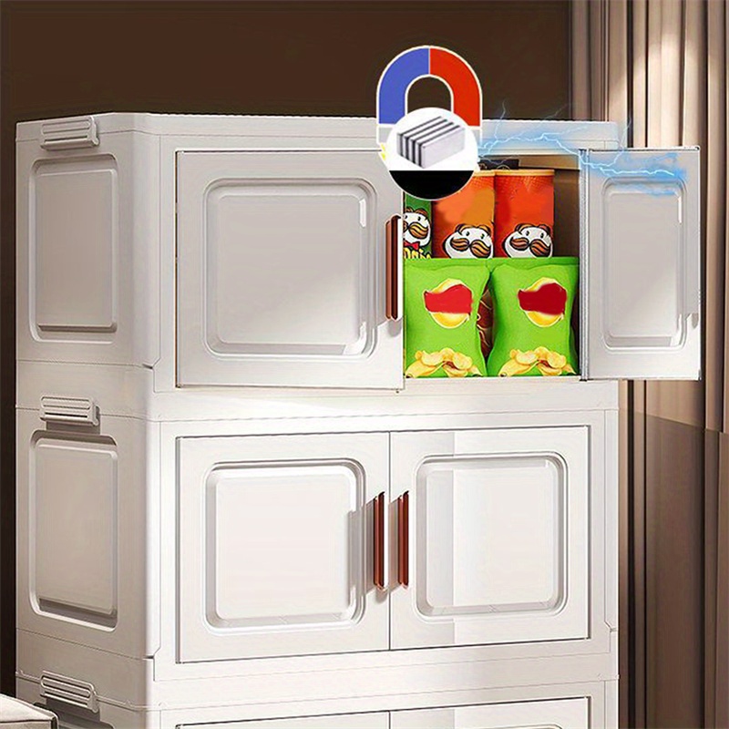 5-Tier Folding Storage Box with Wheels for Organizing Clothes