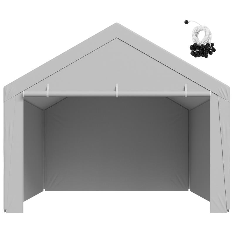 heavy duty 6x4m portable carport canopy tent   resistant waterproof garage shelter with   grey frame not included
