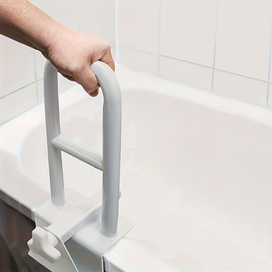 1pc high carbon steel bathtub safety handrail   strong and   auxiliary lifting anti fall handrail white non slip   to perforate   very suitable for the elderly and disabled bathtub accessories details 1