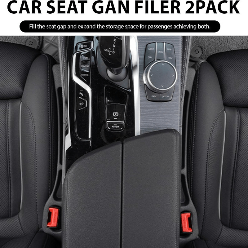TEMU 2 Car Seat Organizers With Dust-proof Air And Multifunctional Storage - Adjustable Filler Trim, Suitable For Center Console And Door Sill - Fits