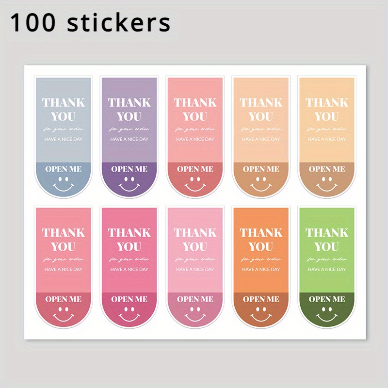 Stickers Cute Rectangular Sticker Gift Box Sealing Label Self-adhesive Packaging Gift Box Sticker Seal Sticker Package Thank You Sticker