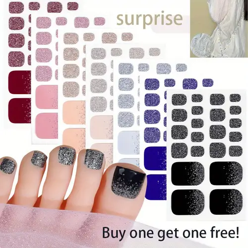 gradient onion powder nail polish film toenail stickers nail art stickers removable toenail plates gifts for holidays