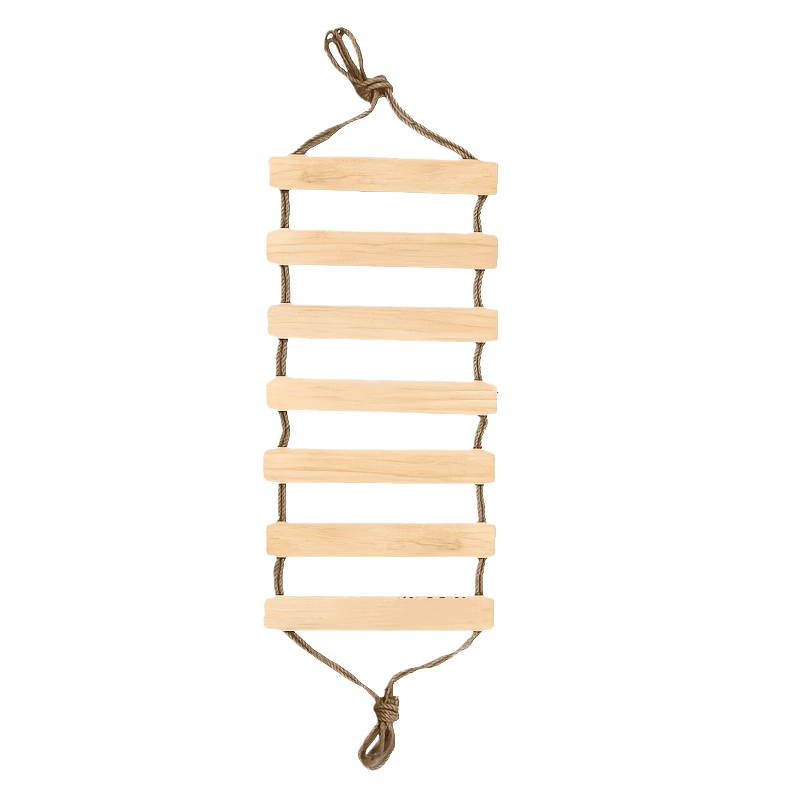 1 Set (7pcs) Cat Climbing Frame With Rope Ladder | Sisal Rope Multifunctional Suspension Bridge, Wall Stairs And Cat House Connecting Bridge, 130.0 Cm Durable Sisal Rope, Space , Home Decoration