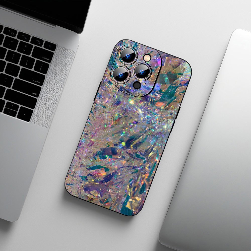 [Cute Phone Case] Thick Anti-Drop Crystal Black Phone Case | Simple & Cute, Minimalist Decoration, Suitable for iPhone 11/12/13/14/15/16/Pro Max Pro Plus Series Mobile Phone Cases, Mobile Phone Accessories, Gifts