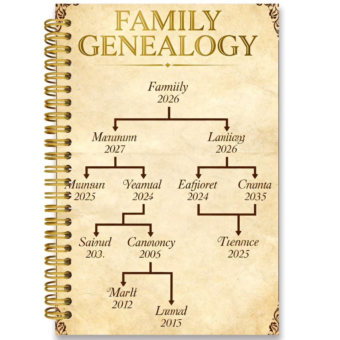 TEMU Family History Spiral Notebook, 5.5x8.3-inch 50 Page Tab, Perfect Gift For Genealogy Enthusiasts, Genealogy , And History Enthusiasts, Easy To
