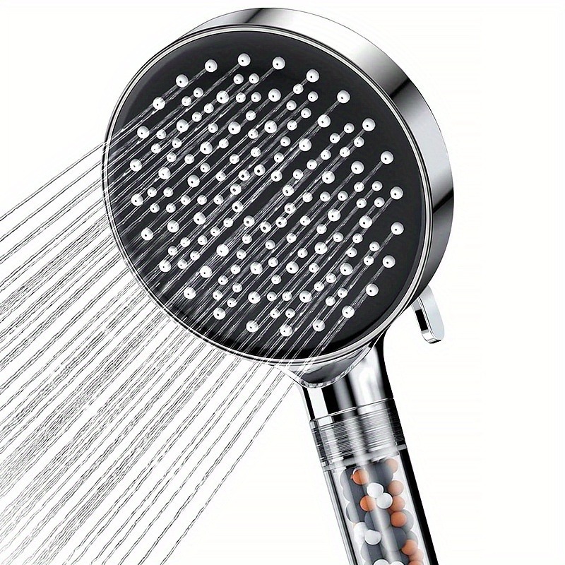 1 vnt. 5 purkštukų aukšto slėgio dušo galvutė | Vandens taupymo dizainas su karoliukų filtru | Lietaus/masažo/SPA režimai, patobulinta prabangi vonios kambario patirtis, be įrankių lengvas montavimas, dušo galvutė ir žarna, lietaus dušo galvutė su atskirais karštų/šaltų vandens išleidimo angomis
