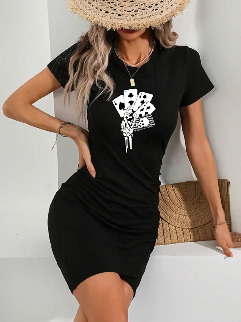 bodycon tshirt dress outfit Women Maxi T-shirt Dress Short Sleeve Bodycon Solid Casual Elegant Fitted