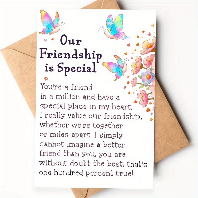 TEMU Carte d'anniversaire et spéciale pour meilleur(e) ami(e), parfaite pour un encouragement en toute occasion, carte d', cadeau idéal pour