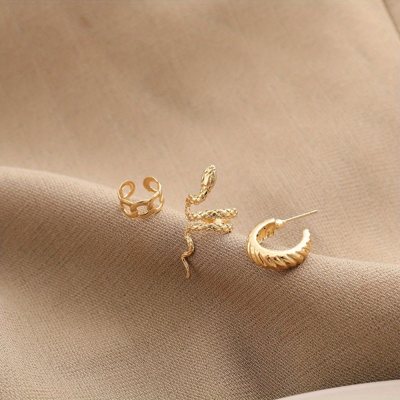 3-6pcs Creative Women's Snake Ear Stud Set