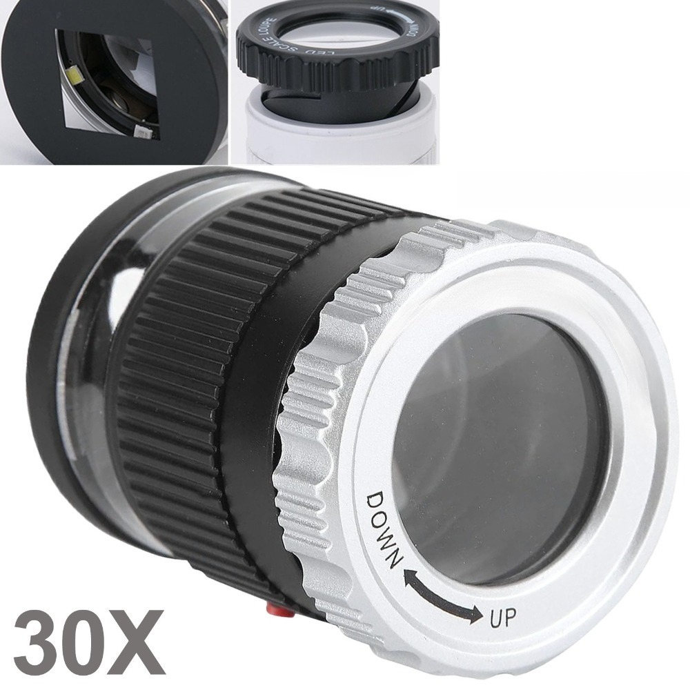 Image of 30x Cylindrical Magnifying Glass, Adjustable Focus, Suitable For Jewelry, And Stamps. - Industrial Measuring Instruments