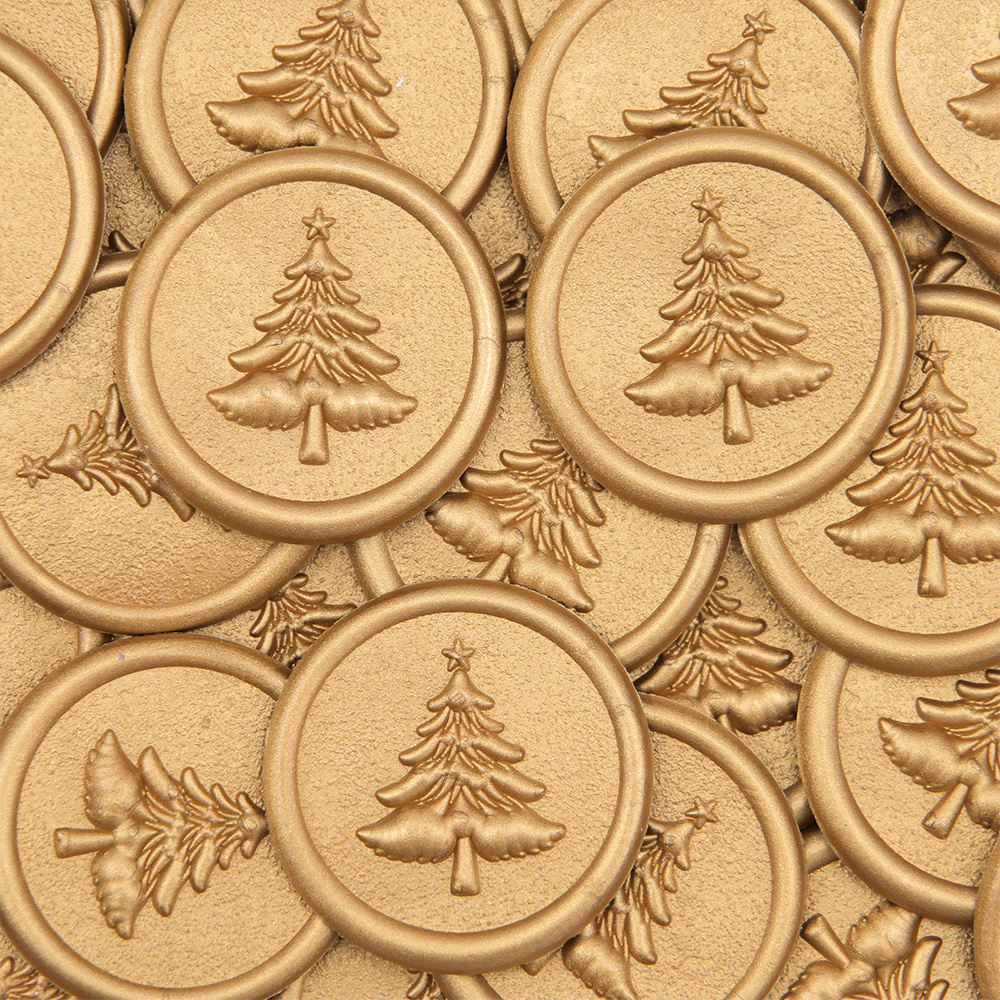 TEMU 30 autocollants de de cire dorée de Noël, de cire auto-adhésifs pour sapin de Noël et traîneau, pour enveloppes, emballage cadeau, cartes,
