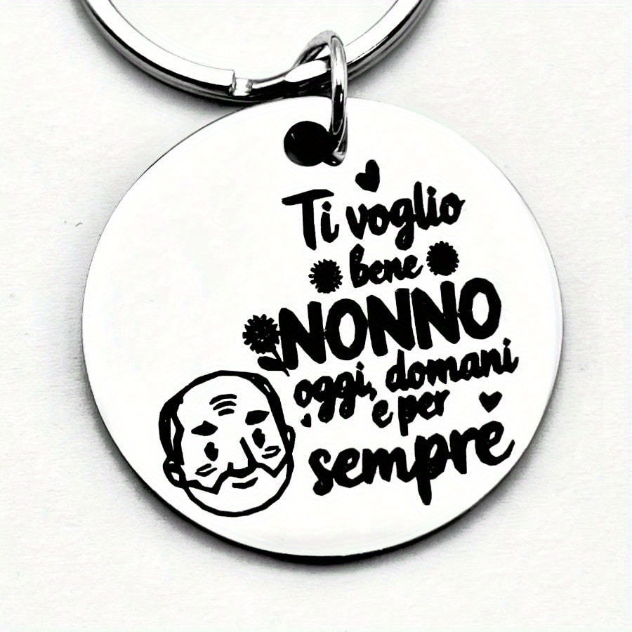 TEMU 1pc Italian Creative Keychain, " Bene " Quote - Perfect Gift For Grandpa