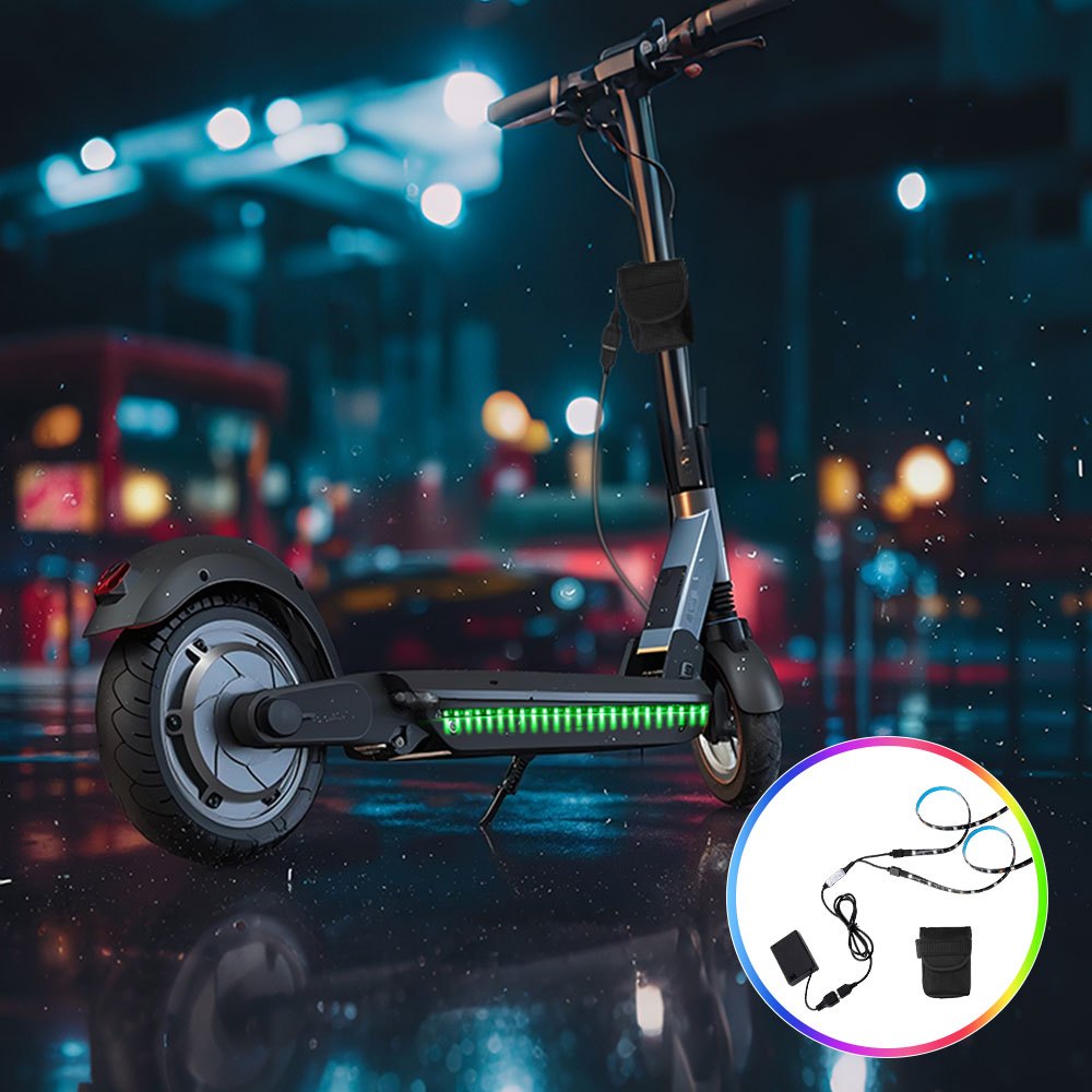 Esential pentru plimbări nocturne: Benzi luminoase colorate pentru trotinete electrice și biciclete, benzi luminoase RGB flexibile cu adeziv, instalare ușoară, lumini accentuatoare contur pentru motociclete și mașini, accesorii pentru trotinete electrice, iluminat decorativ pentru cameră