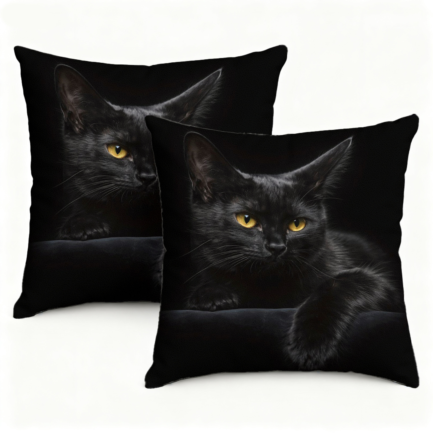 TEMU Juego de 2 fundas de almohada con estampado de gato , fundas de cojín de estilo mascota realista para decoración del hogar, regalo para , amigos