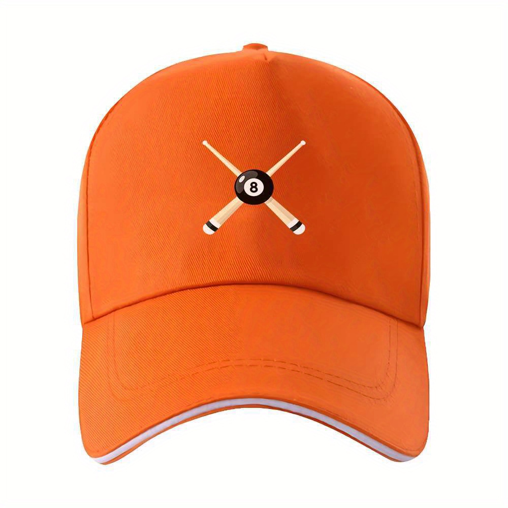 TEMU 1pc Crossed Pool Cues With 8 - Ball Pattern Printed Baseball , Suitable For , Perfect Gifts, Suitable For Outdoor Sports