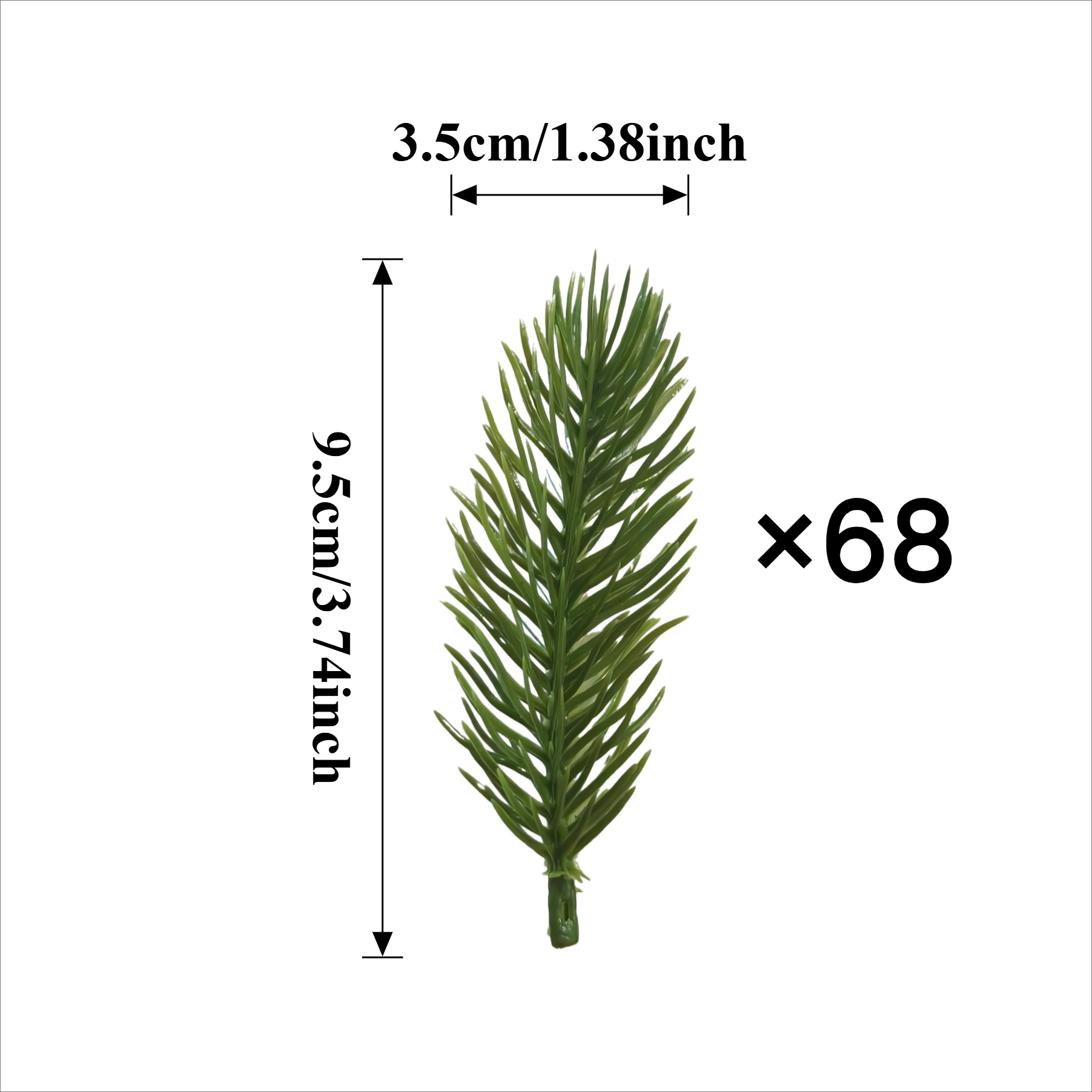 TEMU 68 pièces de de pin artificiels, décoratifs d'aiguilles de pin de Noël, fausses branches de pin , boutures de feuilles de pin artificielles pour