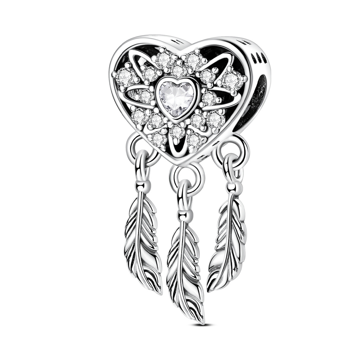 E-shop Traumfänger Herz-Anhänger Perle zu Original Armband Halskette, Bohemian DIY Schmuck Geschenk für (Schlafzimmer Deko)