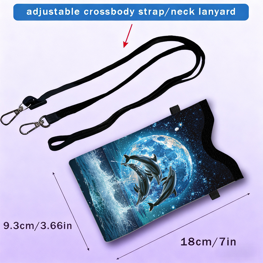 TEMU 1pc, Plein au-dessus de, , Animaux , Étui de téléphone plat imprimé en cuir synthétique 2D avec dragonne réglable, Convient aux iPhone et ,