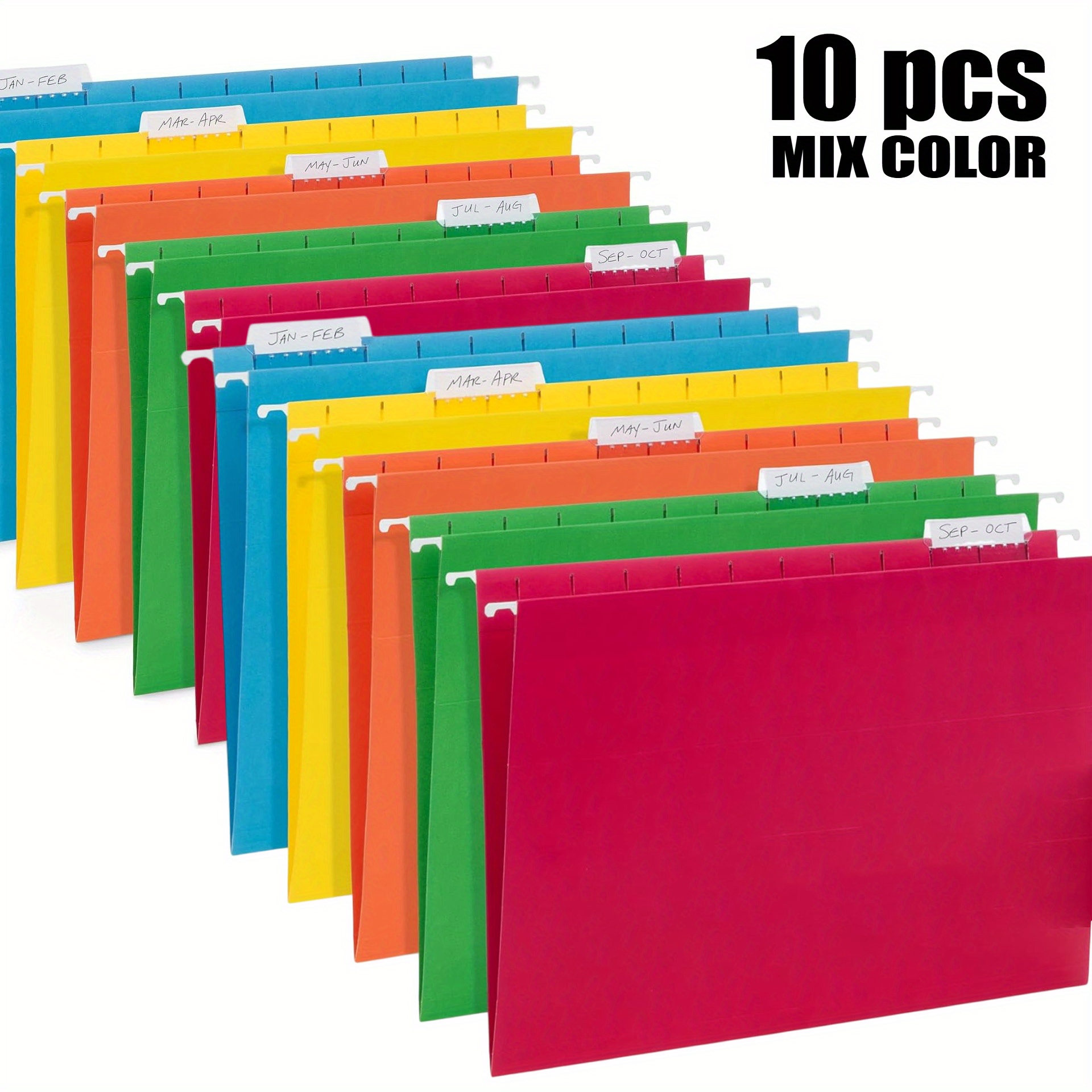 Image of Hanging File Organizer Set, Label Classification Folders, Vibrant Colors, Quick Distinguishing And Identification Of File Types, Efficient Office File Management Tool