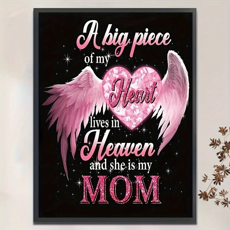 TEMU 1pc Art Home Wall Decoration, Adult Painting Kit 5d Painting Beginner Adult 5d Painting Kit Painting Kit, Complete Painting Wings Heart, Diy ,
