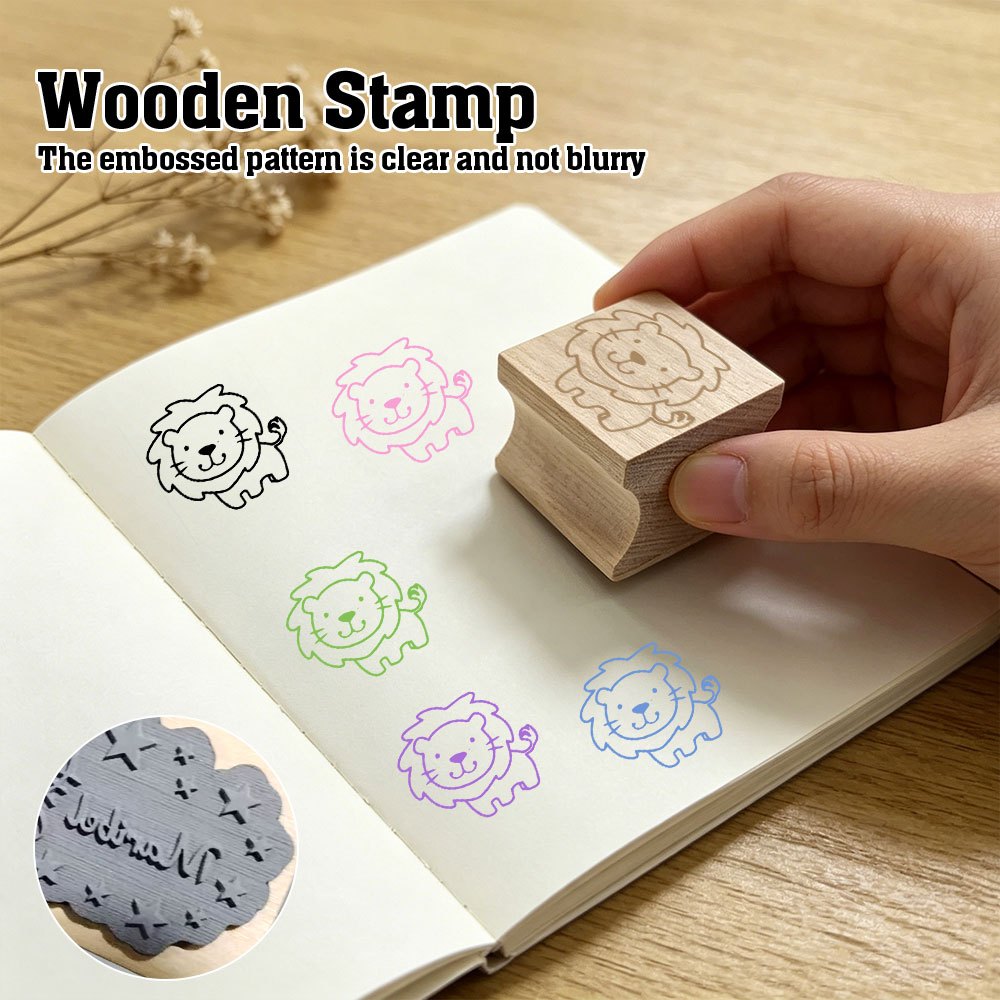 TEMU 1pc Diy Wood Stamp Suitable For Journaling, School Supplies & Teacher Gifts - Stamp For , Mood Tracking, Postcards, Invitations, Back-to-school