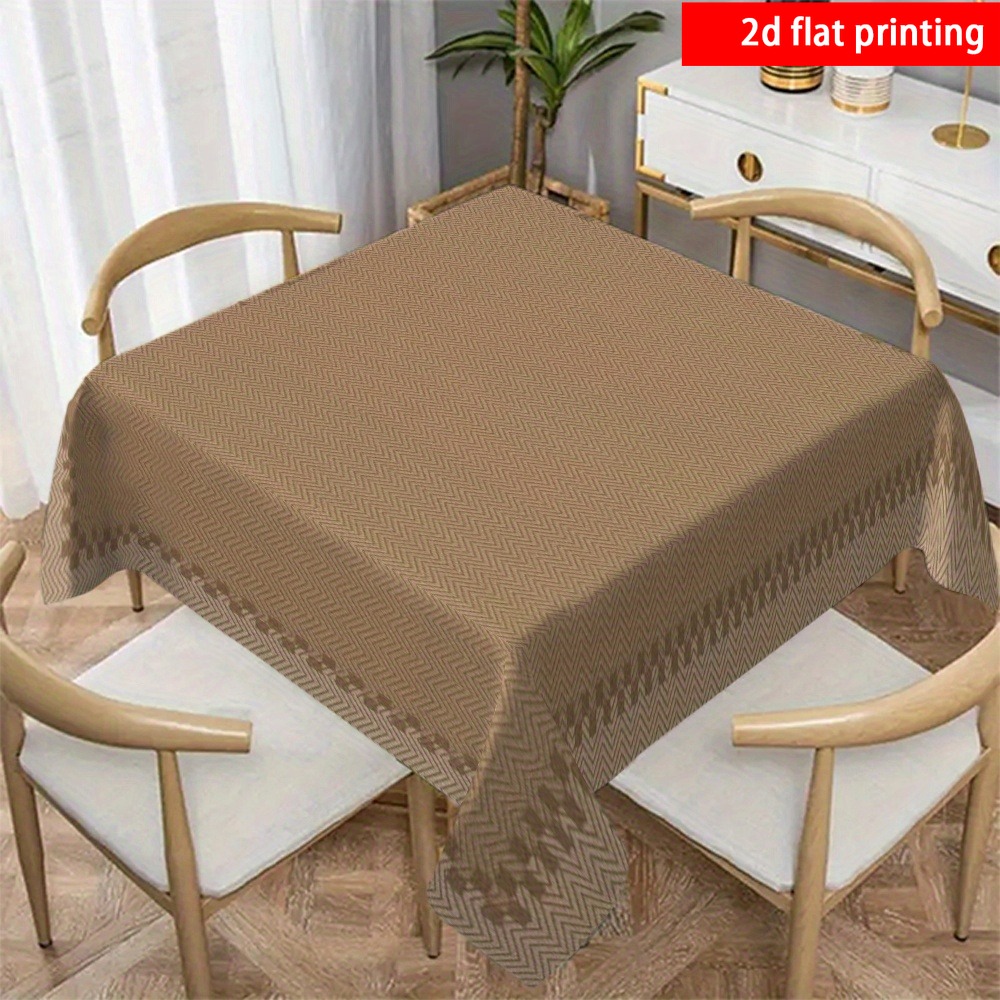 TEMU Impresión 2D, 1 pieza, mantel estampado con , un de comedor, decoración de mesa, prémium y sencillo, color liso , marrón, con diseño de