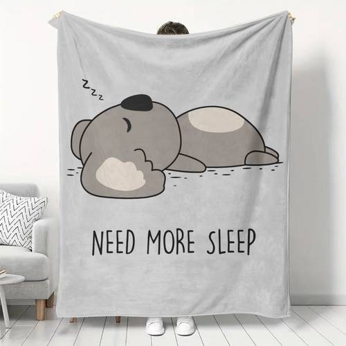 item picture cute cartoon koala sleeping pattern blanket soft comfortable flannel throw blanket office nap air conditioning blanket bedroom sofa cover blanket sal warm blanket children