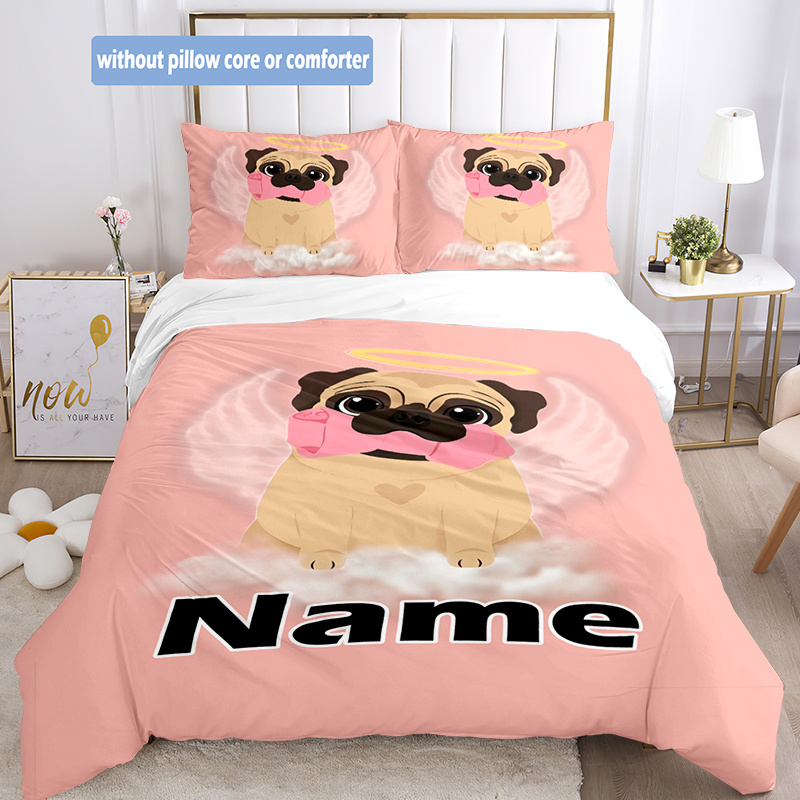 Puppy Pug Doona Cover Single Duvet Coverlet Pug Unicorn Bedding