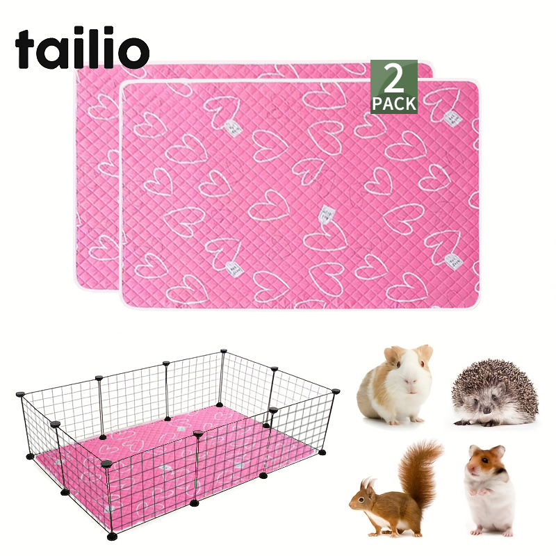 TEMU 2pcs [reusable Pet Mat] Washable And Reusable Pet Cage Mat, Dog Training Pad | In 3 Sizes, Polyester Fiber Bottom Mat, Suitable For Hamsters,