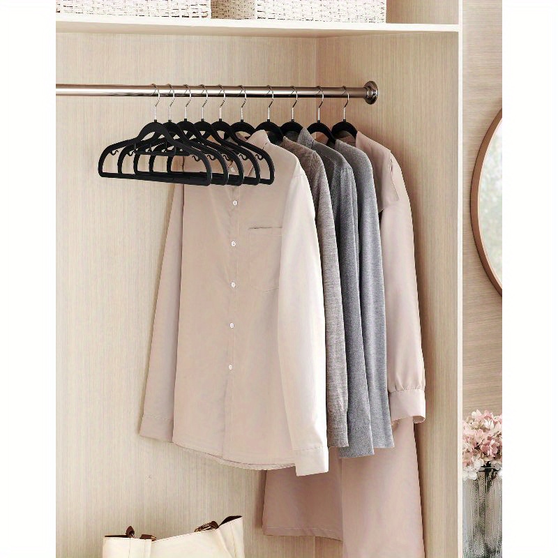 TEMU Songmics Pack Of 50 Coat Hangers, Clothes Hangers, Heavy-duty Plastic Hangers, Black