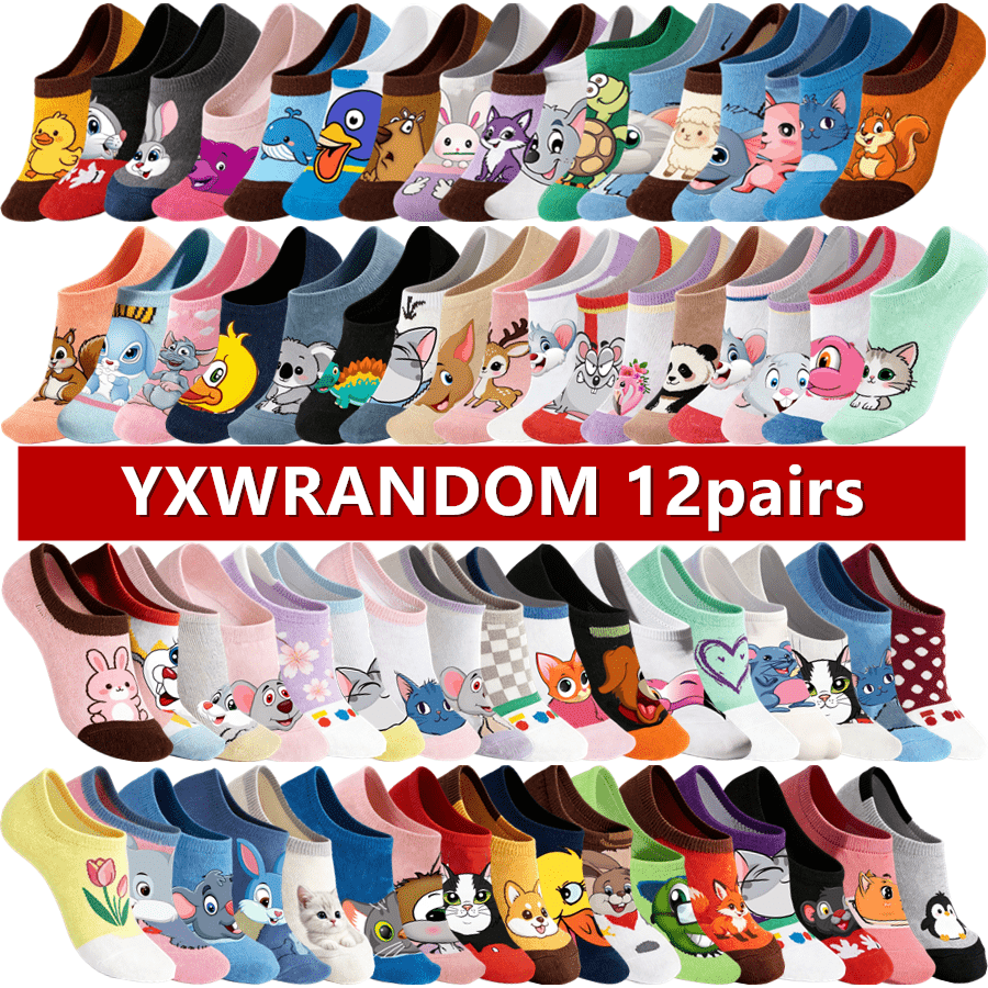 TEMU 12/16pairs Random Hip Hop Casual Daily Wear Suitable For Everyone Anime Theme Crew Socks Perfect For Casual Attire