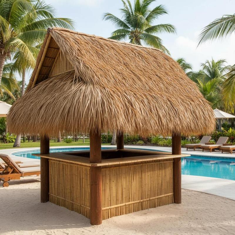 artificial thatch roof 40x100cm mexican style pe thatch roll palm thatch reed roof ideal for terrace pool beach gazebo and hawaiian party decoration