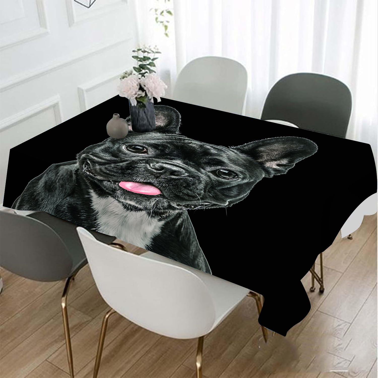 

1pc Nappe en - Nappe tissée carrée , , la table à , la table - Nappe décorative -poussière