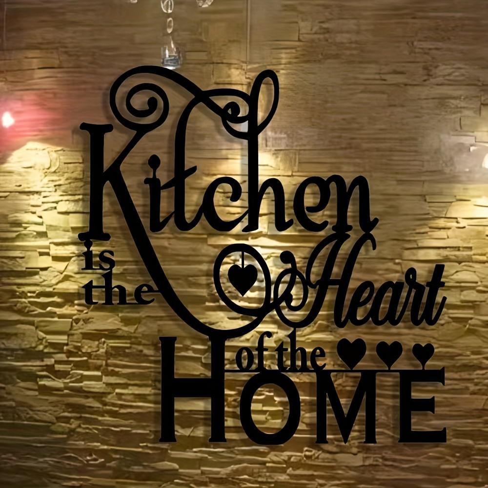 2d flat 1  is   of the home metal wall art sign with elegant cursive script decorative hearts durable kitchen decoration for homes cafes shops bars and more bar decor sign elegant script design sophisticated decor kitchen wall decor   room decor Product details 4