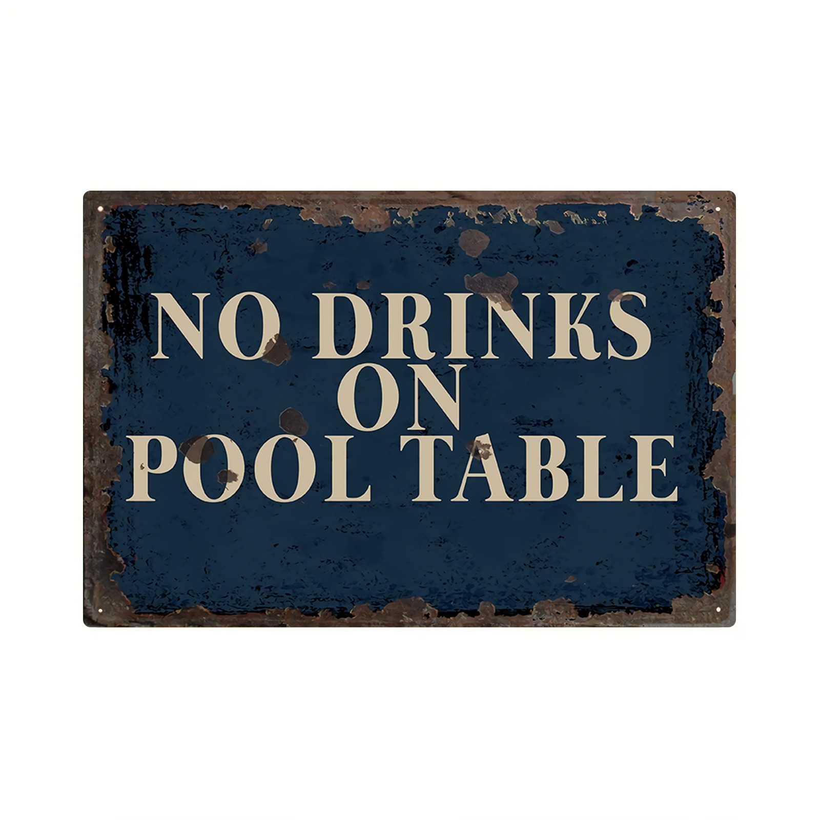 TEMU 2d Flat, 1pc 2d Flat, 1pc Vintage Metal Pool Table Rules Sign - Heavy-duty Iron "no Pool Table" Plaque With Distressed & White Lettering,