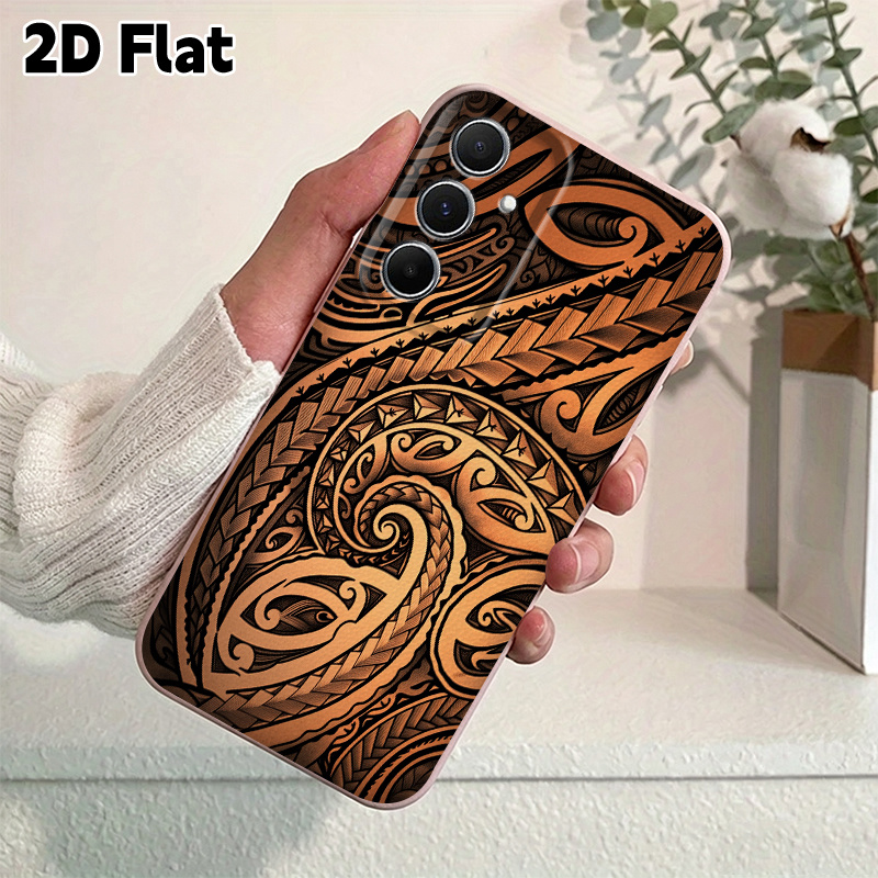 TEMU Phone Case: 2d Flat Tribal Maori Design Phone Case For Galaxy A06 16 53 54 55 57 S23 S24 S25 S26 Fe /cute Cartoon Gifts For Easter Christmas