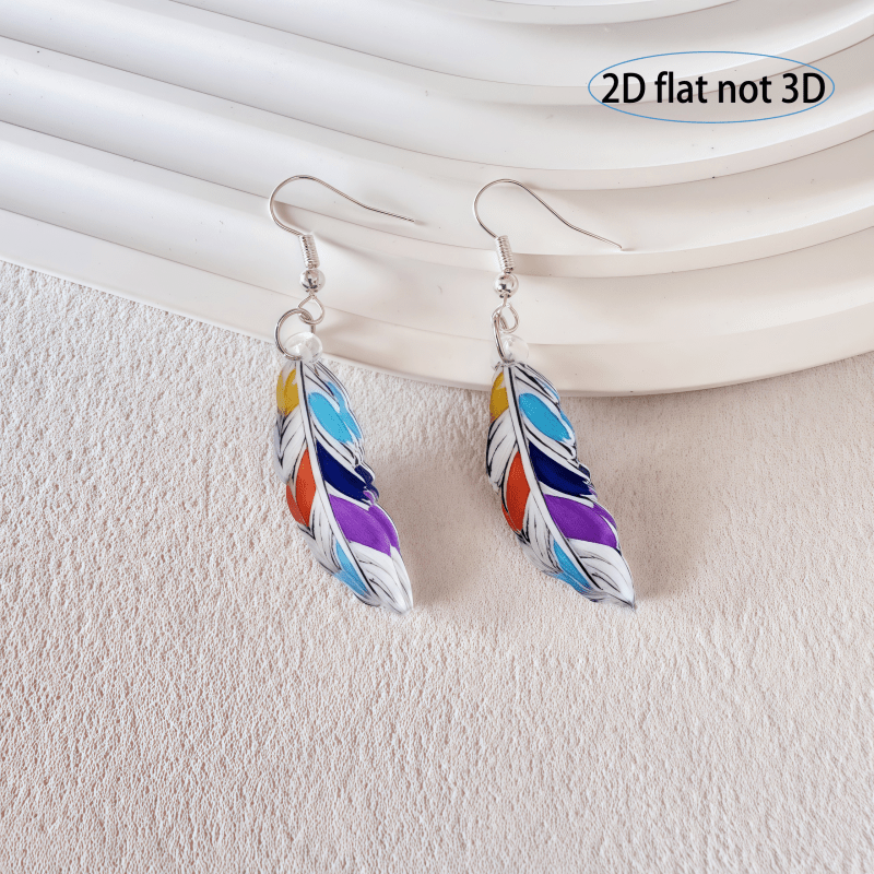 Bohemian Style Feather Dangle Earrings