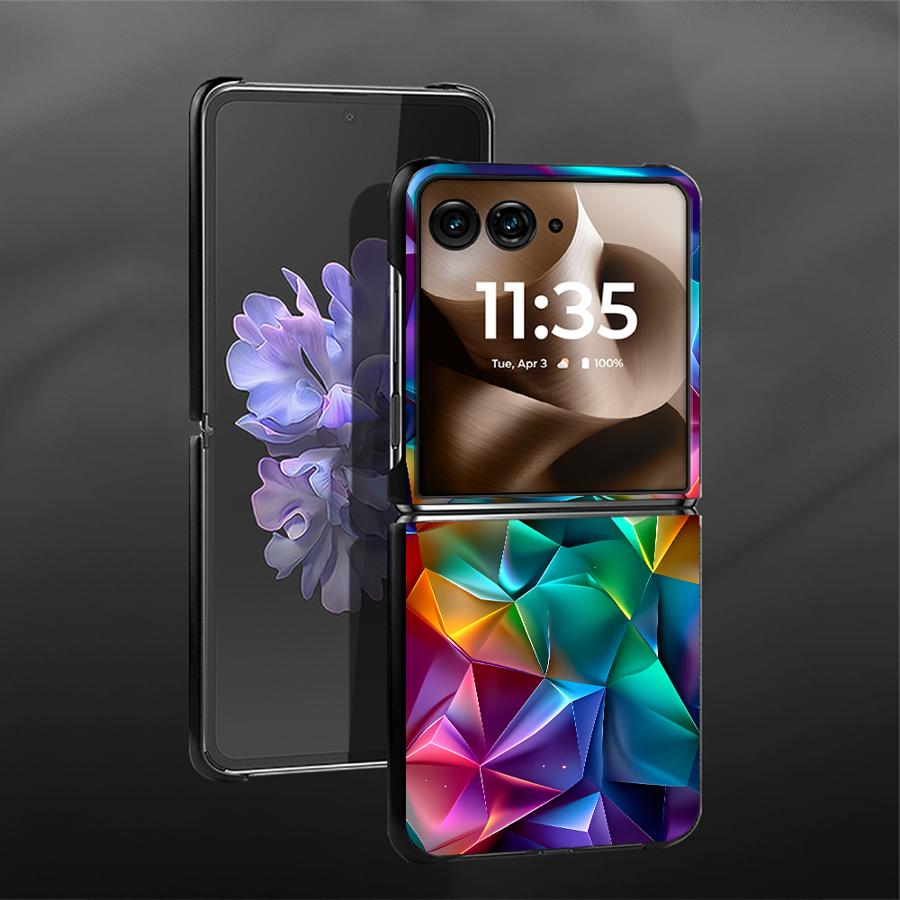 TEMU Phone Case - 2d Printing Is Not 3d Printing Phone Case For Moto For Razr 50 50ultra 60ultra 60 Ultra Colorful Crystals