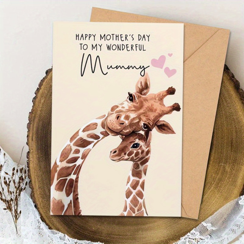 E-shop Humorvolle Giraffe Muttertagskarte, ein einzigartiges Geschenk für Mama, ideal für Muttertag, Dankeschön, Geburtstag, Feiertage, Trauer und