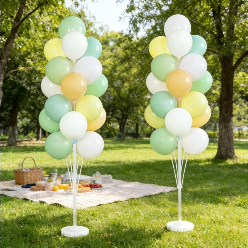 TEMU 1 Set Of 2pcs Independent Balloon Column Supports, Balloon Additions, With Weights, Can Hold 13 And 19pcs Balloons, Very Suitable For Weddings,