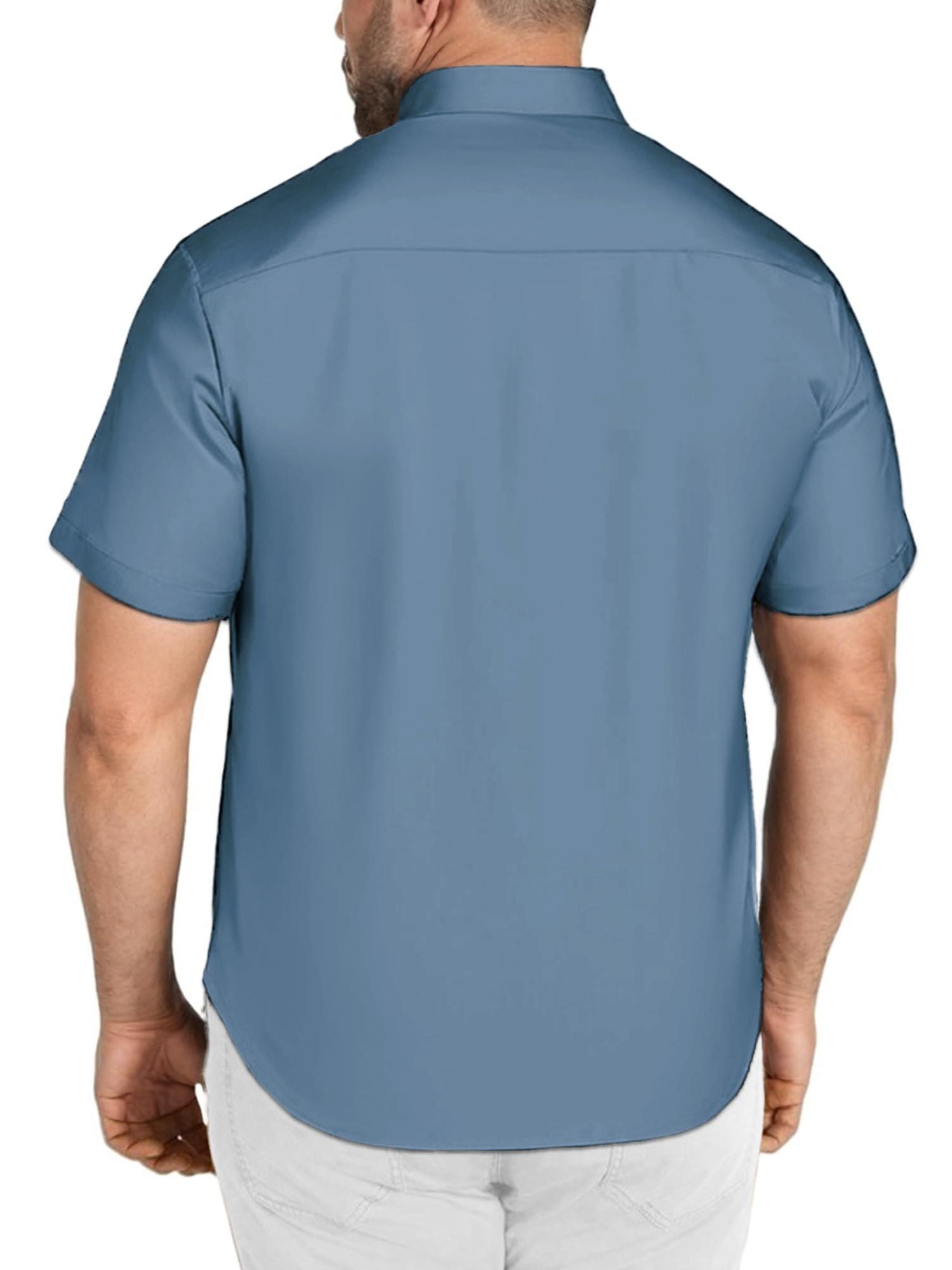 short sleeve dress shirts for men big and tall Big and Tall Men's Short Sleeve Button Up Shirts