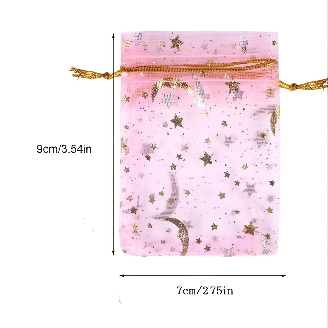 20pcs Golden Silvery Star Moon Design Drawstring Bags