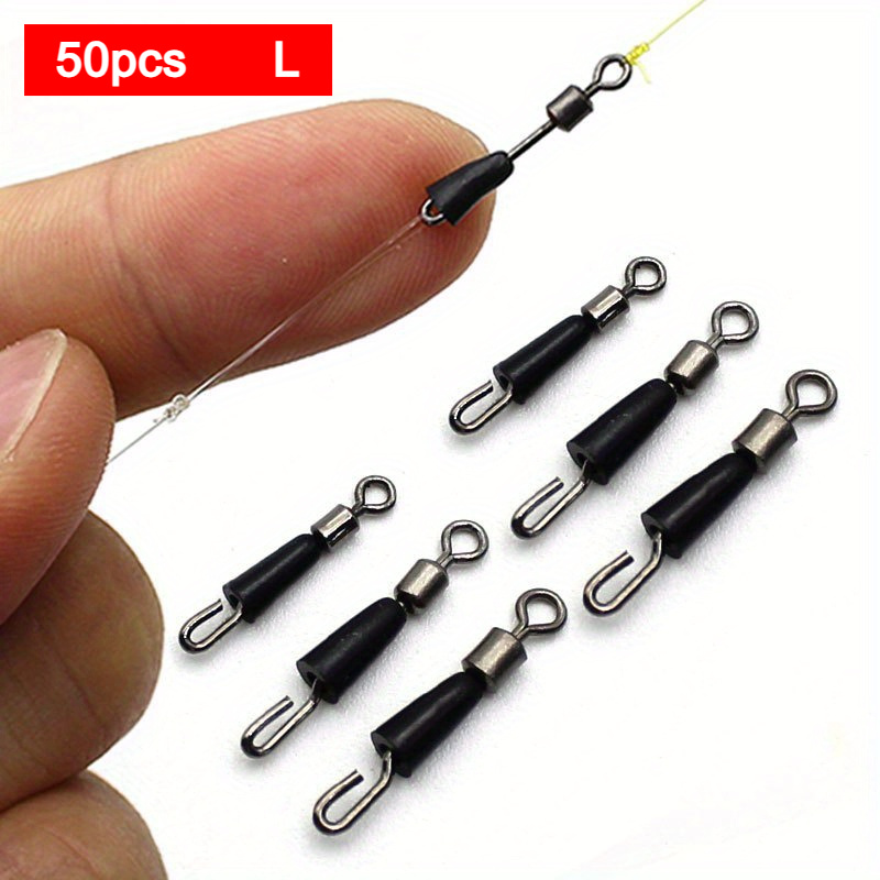 50pcs Feeder Swivels - Pc Material, Essential Carp Fishing Tackle Connectors, Accessories