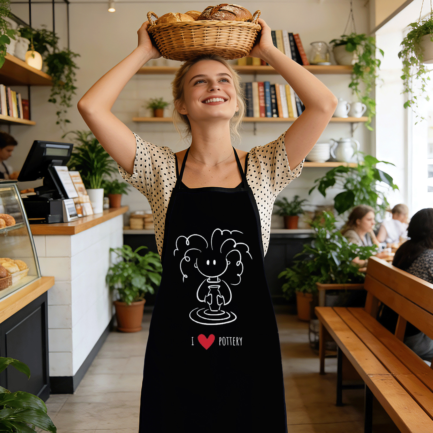 TEMU Pottery-themed Apron With Clay & - Durable Apron Suitable For Bbq,, Cooking - Unisex Gift For &, For,, Clay Activities - Comfortable Apron For